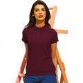 Burgundy - Back - Asquith & Fox Womens-Ladies Short Sleeve Performance Blend Polo Shirt