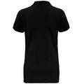 Black - Back - Asquith & Fox Womens-Ladies Short Sleeve Performance Blend Polo Shirt