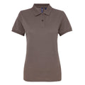 Slate - Front - Asquith & Fox Womens-Ladies Short Sleeve Performance Blend Polo Shirt