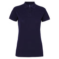 Navy - Front - Asquith & Fox Womens-Ladies Short Sleeve Performance Blend Polo Shirt