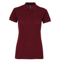 Burgundy - Front - Asquith & Fox Womens-Ladies Short Sleeve Performance Blend Polo Shirt