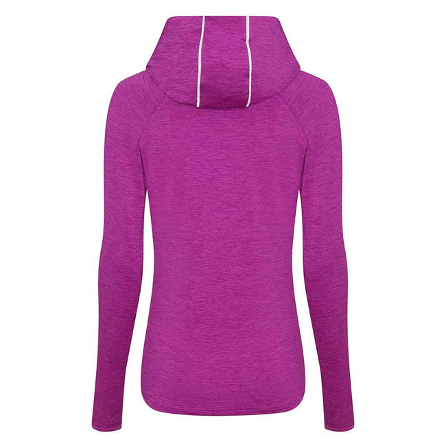 Raspberry Melange - Back - AWDis Just Cool Womens-Ladies Girlie Cowl Neck Baselayer Top