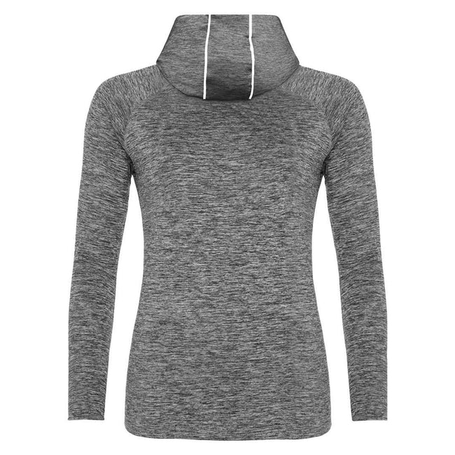 Grey Melange - Back - AWDis Just Cool Womens-Ladies Girlie Cowl Neck Baselayer Top