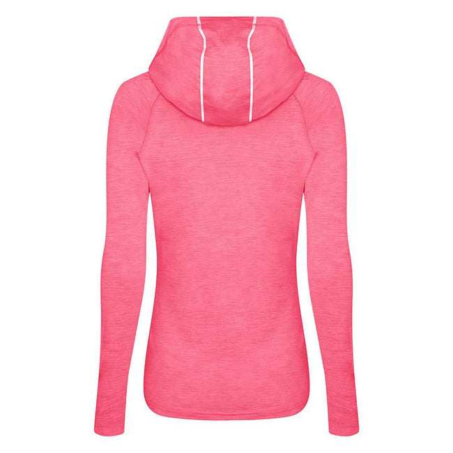 Electric Pink Melange - Back - AWDis Just Cool Womens-Ladies Girlie Cowl Neck Baselayer Top