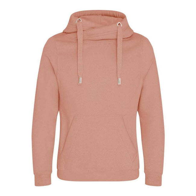 Dusty Pink - Front - AWDis Hoods Mens Cross Neck Hoodie