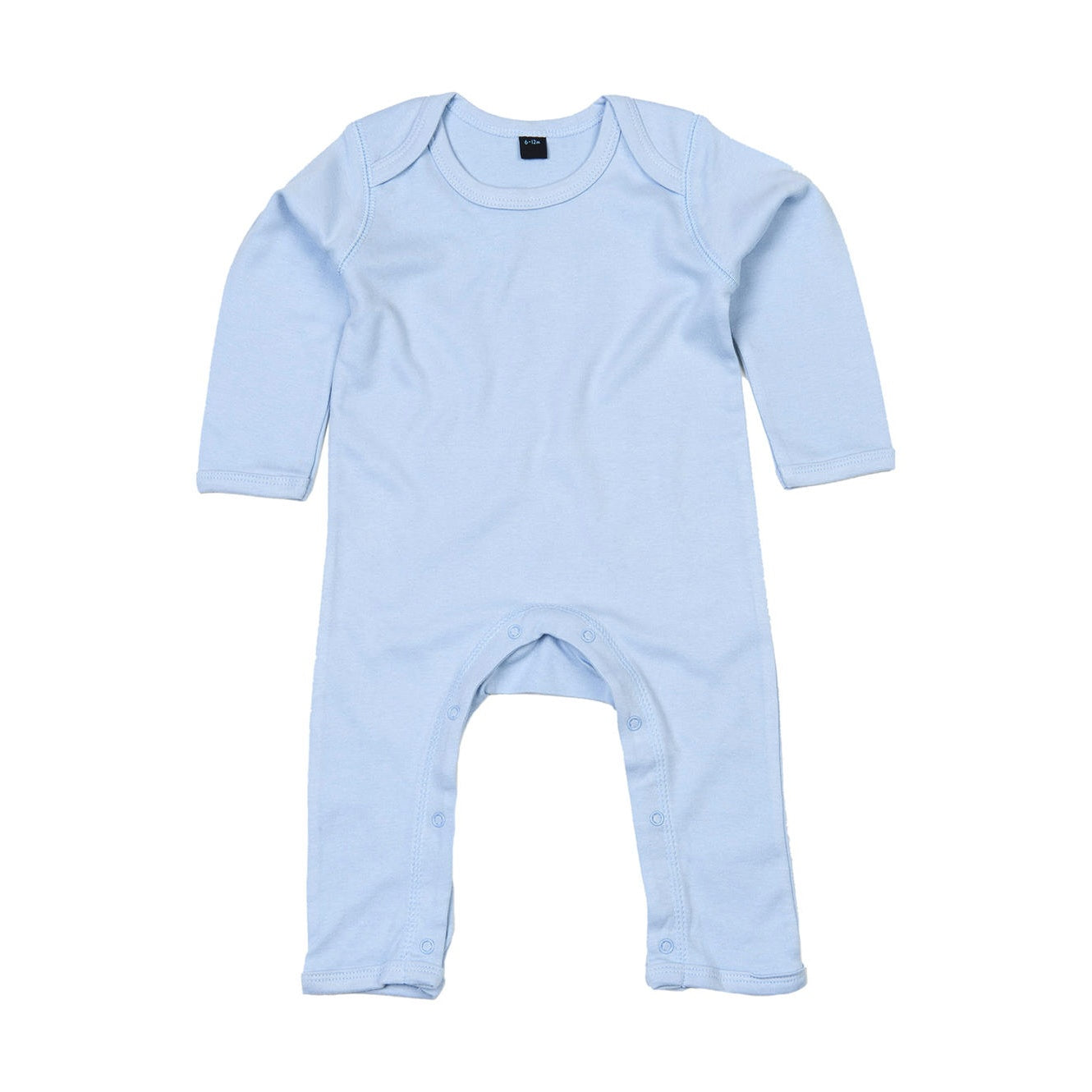 Dusty Blue - Front - Babybugz Unisex Baby Long Sleeved Rompersuit