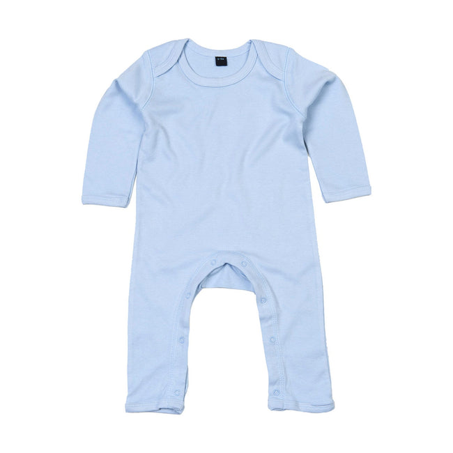 Dusty Blue - Front - Babybugz Unisex Baby Long Sleeved Rompersuit