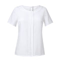 White - Front - Brook Taverner Womens-Ladies Felina Crepe De Chine Short Sleeve Blouse