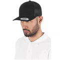 Black-Black - Back - Yupoong Flexfit Retro Snapback Trucker Cap