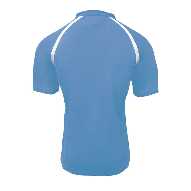 Sky - Back - Gilbert Rugby Mens Xact Game Day Short Sleeved Rugby Shirt