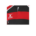 Red- Black Hoops - Back - Gilbert Rugby Mens Xact Game Day Short Sleeved Rugby Shirt