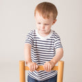 White-Oxford Navy - Back - Larkwood Unisex Baby Short Sleeve Striped T-Shirt