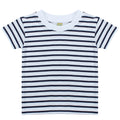 White-Oxford Navy - Front - Larkwood Unisex Baby Short Sleeve Striped T-Shirt