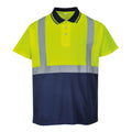 Yellow- Navy - Front - Portwest Mens Short Sleeve Two-Tone Hi-Vis Polo Shirt