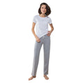 White-Heather Grey - Front - Towel City Womens-Ladies Pyjama T-Shirt And Bottoms Set