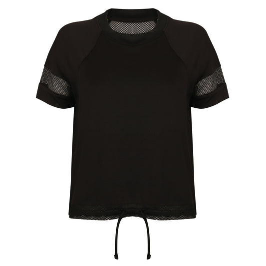 Black - Front - Tombo Womens-Ladies Athletic Over T-Shirt
