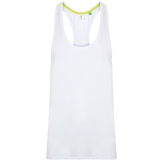 White - Front - Tombo Mens Muscle Vest