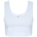 White-White - Front - Skinni Fit Womens-Ladies Fashion Sleeveless Crop Top