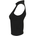 Black - Lifestyle - Skinni Fit Womens-Ladies High Neck Crop Sleeveless Vest Top