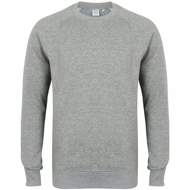 Heather Grey - Front - Skinni Fit Unisex Slim Fit Sweatshirt