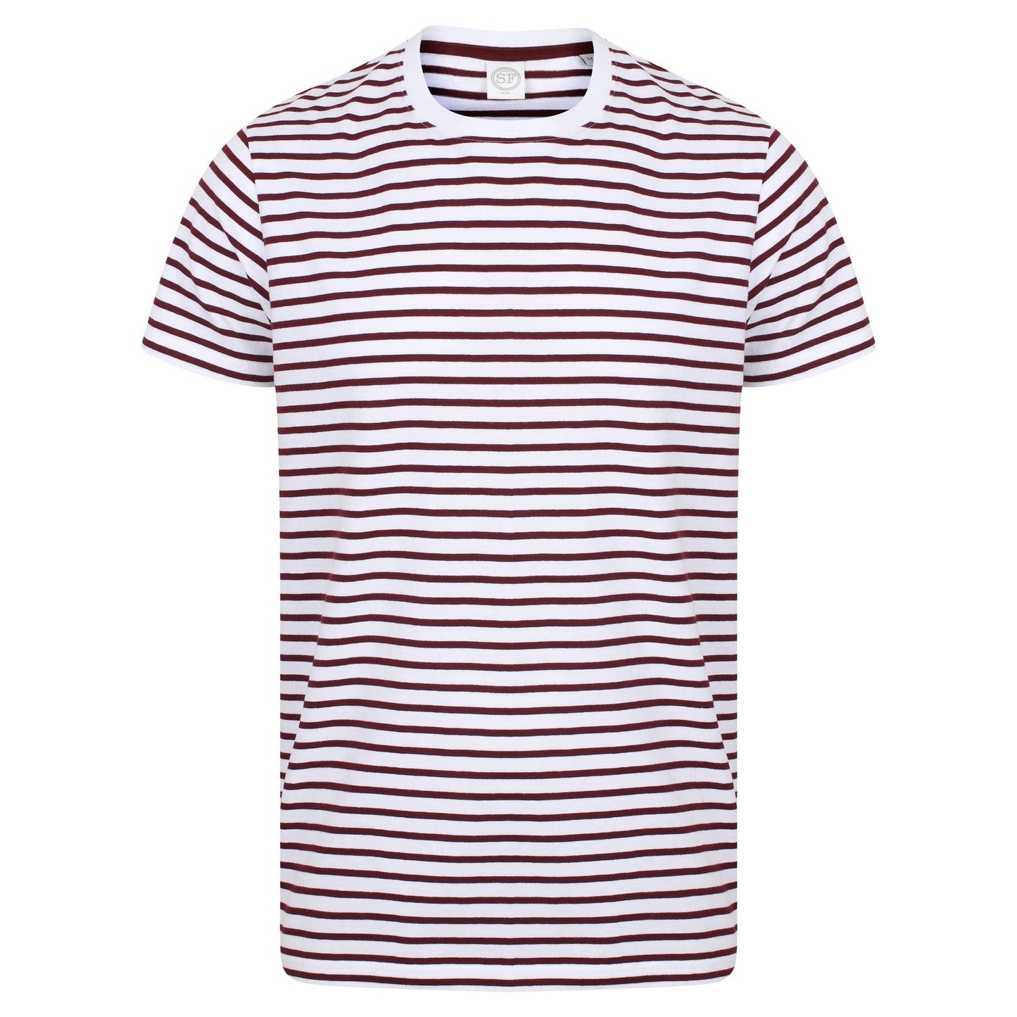 White-Oxford Navy - Side - Skinni Fit Unisex Striped Short Sleeve T-Shirt