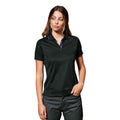 Black-Purple - Back - Premier Womens-Ladies Contrast Coolchecker Polo Shirt