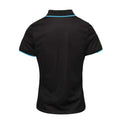 Black-Turquoise - Back - Premier Womens-Ladies Contrast Coolchecker Polo Shirt