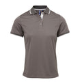 Dark Grey-Silver - Front - Premier Womens-Ladies Contrast Coolchecker Polo Shirt