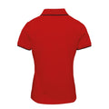 Red-Black - Back - Premier Womens-Ladies Contrast Coolchecker Polo Shirt