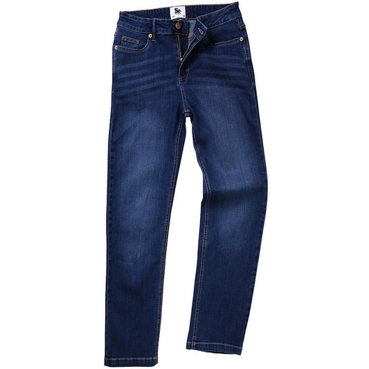 Dark Blue Wash - Front - AWDis So Denim Womens-Ladies Katy Straight Jeans