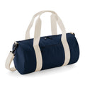 French Navy-Off White - Front - Bagbase Mini Barrel Bag