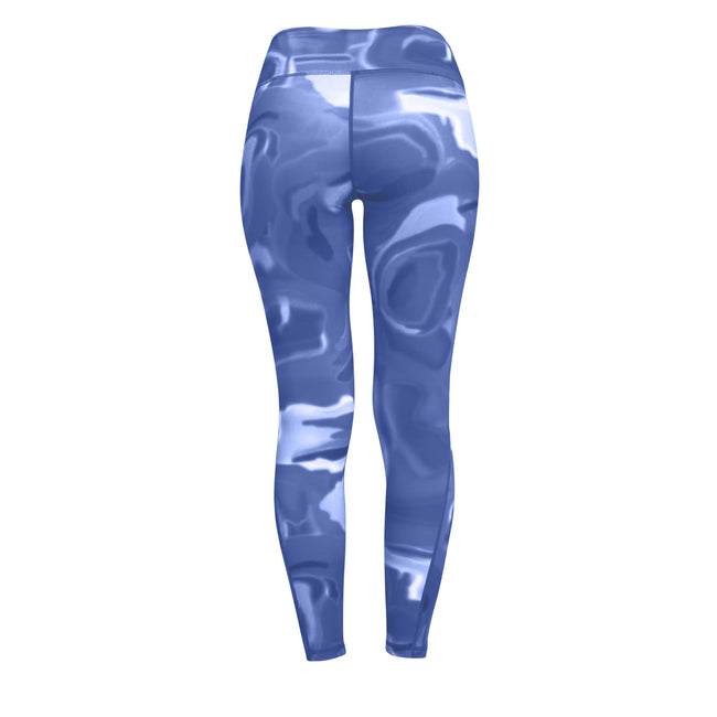 Blue - Back - Tri Dri Womens-Ladies Performance Aurora Leggings