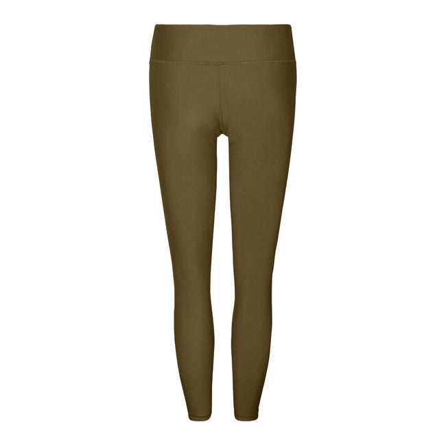 Olive - Back - Tri Dri Womens-Ladies Performance Space Dye Leggings