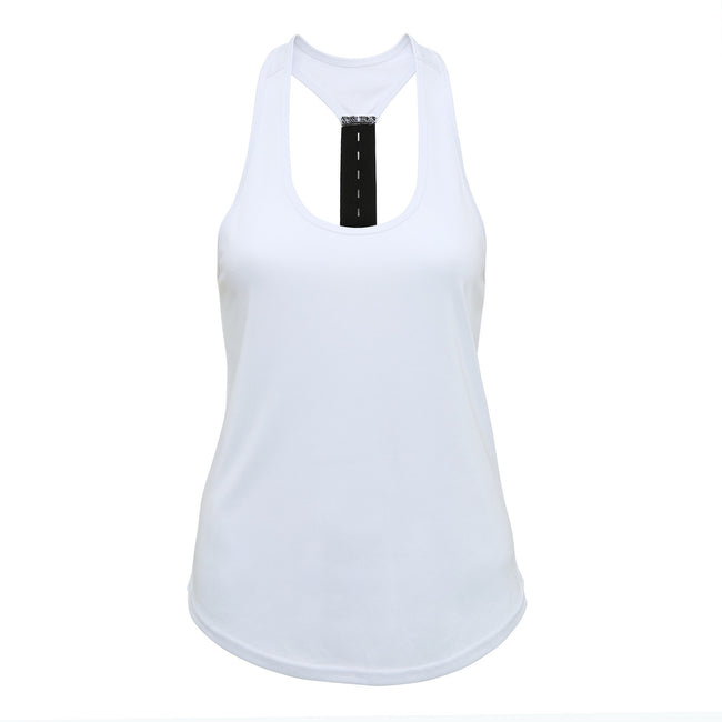 White - Front - Tri Dri Womens-Ladies Performance Strap Back Vest