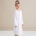 White - Side - Towel City Childrens-Kids Kimono Style Robe