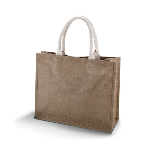 Cappuccino - Front - Kimood Womens-Ladies Jute Beach Bag