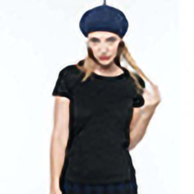 Black - Back - Kariban Womens-Ladies Boat Neck Short Sleeve T-Shirt