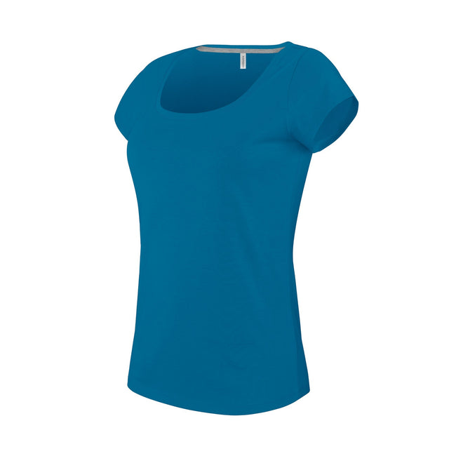 Tropical Blue - Front - Kariban Womens-Ladies Boat Neck Short Sleeve T-Shirt