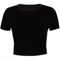 Black - Front - Bella + Canvas Womens-Ladies Polycotton Crop T-Shirt
