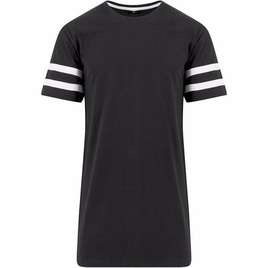 Black-White - Front - Build Your Brand Unisex Stripe Jersey Short Sleeve T-Shirt