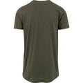 Olive - Back - Build Your Brand Mens Shaped Long Short Sleeve T-Shirt