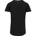 Black - Back - Build Your Brand Mens Shaped Long Short Sleeve T-Shirt