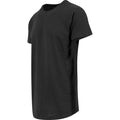 Black - Side - Build Your Brand Mens Shaped Long Short Sleeve T-Shirt