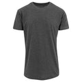Charcoal - Front - Build Your Brand Mens Shaped Long Short Sleeve T-Shirt