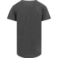 Charcoal - Back - Build Your Brand Mens Shaped Long Short Sleeve T-Shirt