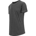 Charcoal - Side - Build Your Brand Mens Shaped Long Short Sleeve T-Shirt