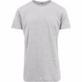 Heather Grey - Front - Build Your Brand Mens Shaped Long Short Sleeve T-Shirt