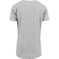 Heather Grey - Back - Build Your Brand Mens Shaped Long Short Sleeve T-Shirt