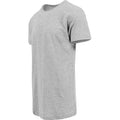 Heather Grey - Side - Build Your Brand Mens Shaped Long Short Sleeve T-Shirt