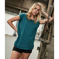 Teal - Side - Build Your Brand Womens-Ladies Extended Shoulder T-Shirt
